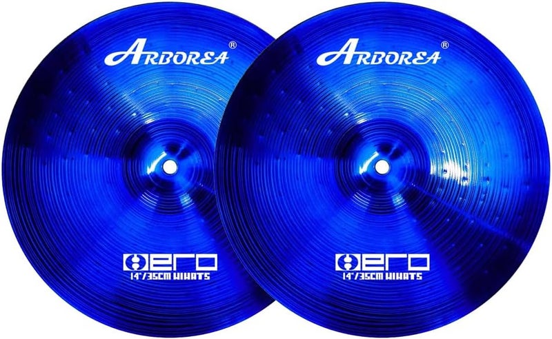 Arborea Cymbal Pack for Drum 7 pcs Blue Hero Series Include 14"Hihats 16"Crash 20"Ride Bonus 10" Splash 16"Ozone Stacker 18" China Cymbal Free Cymbal Bag - Image 2